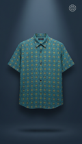 Turquoise Thread Patterned Shirt